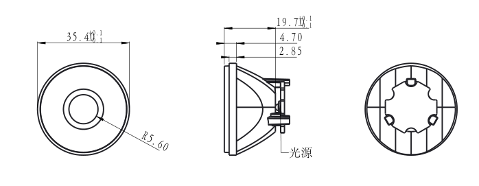 XPE 35mm Good Bicycle Light Lenses Pmma Led Lens