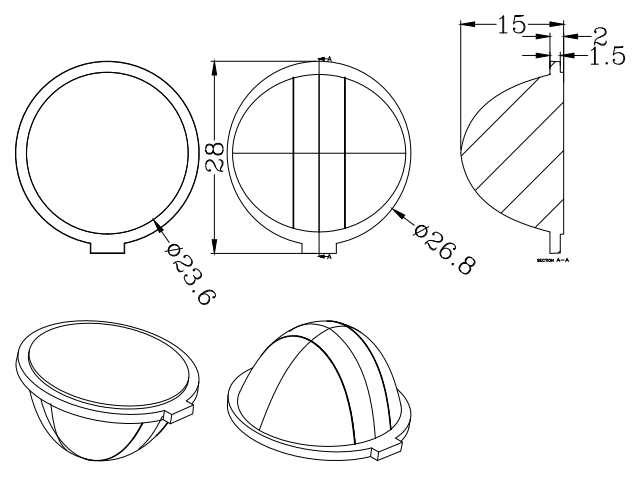 XPE 27mm Bike Light Lens Led Optics