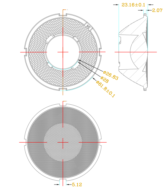 CXA1507 CXA1830 CXA2530 62mm Led Spotlight Lens Lenses Suppliers