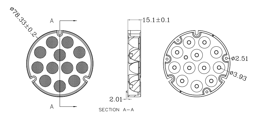 XPE 78mm 24degree Flood Light Lens Covers 3535 Led Lens