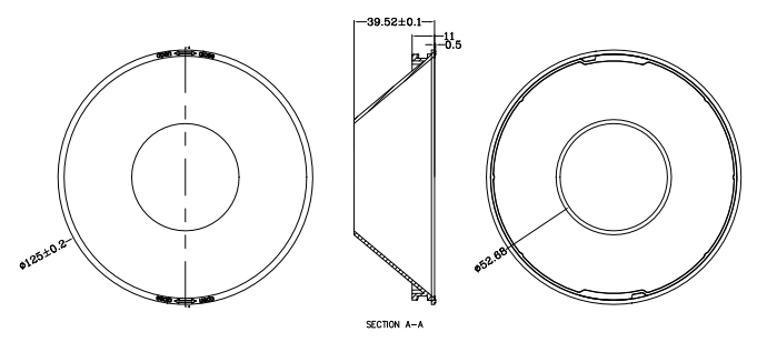 CXA1507 125mm 60degree 40mm Height Led Light Round Reflector