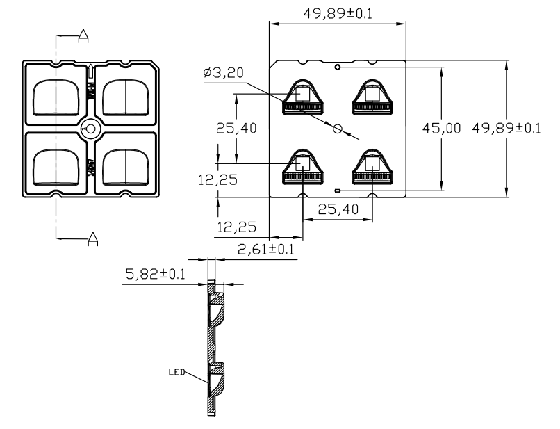 5050 PC-UV Streetlight Lenses Led Chip Lens