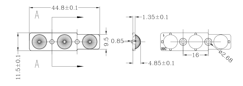 3030 3 In 1 45mm Mini Led Lens For Track Light