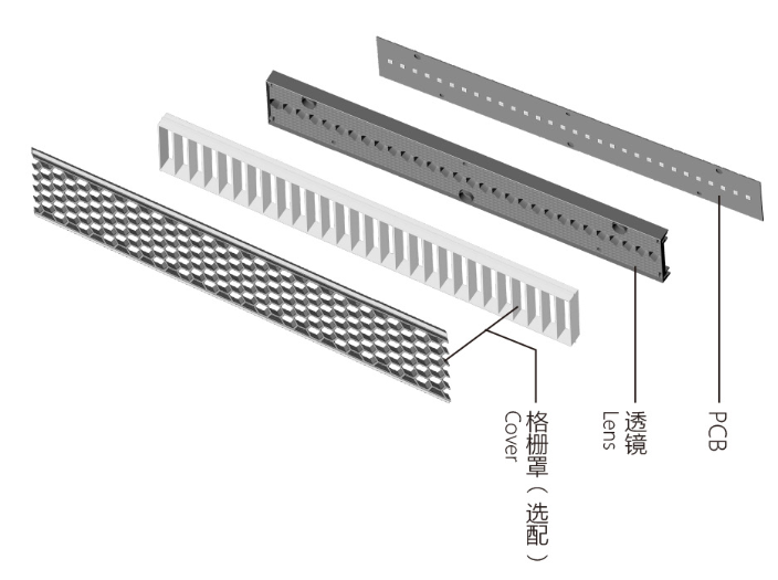 3030 2835 ZHAGA Standard 280mm Linear Lighting Lens 90 Degree Led Lens