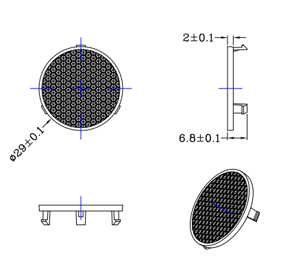 CXA1304 29mm 60degree Song Series Lens LED Optical Lens