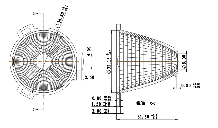 CXM-6 CLU700 35mm 36degree Commercial Lighting Reflector Optics