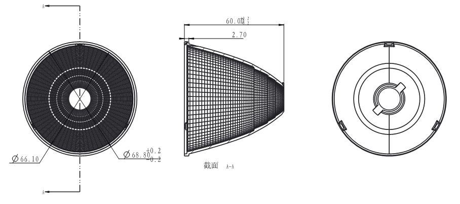 CLL022 CXA1507 69mm 24degree Trim Downlight Reflector Pc