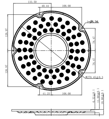 280mm 60 Degree 66 In 1 High Bay Light Lens Optics Lighting