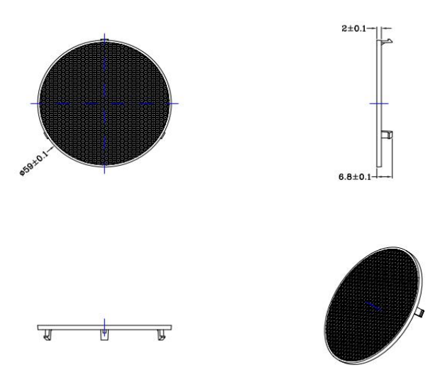 3030 59mm 80 Degree Led Lens For Downlight Lighting Accessories