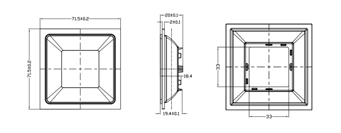 5050 35mm Lens 85degree Optics For Led Lighting