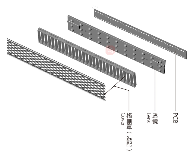 286mm 120 Degree 33 In 1 Zhaga Standard Linear Lens Wide Angle Lens