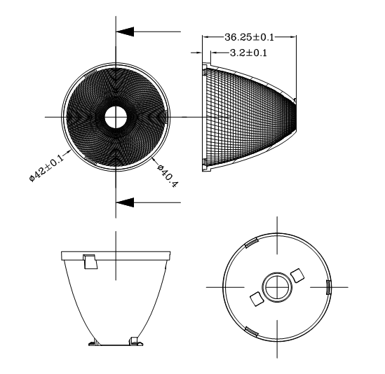 CLL022 CLU700 CXA1507 CXA1304 CXM-6 42mm 15 Degree Downlight Reflector Pc