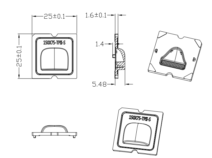 25mm 150*75° 5050 Led Lenses For Street Light