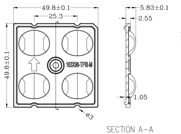 3030 5050 4 In 1 Zhaga Street Light Lens And Light Opticals