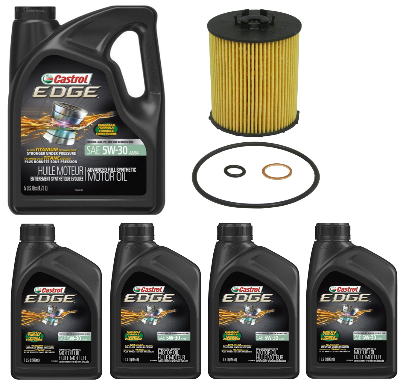 BMW F10 550i Oil Filter Change Kit By Castrol 11427583220