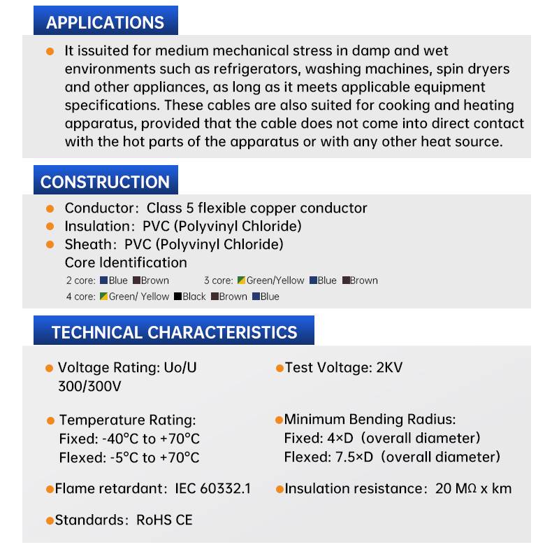 318-Y cable H05VV-F/H05VVH2-F flexible wire pvc cable(图4)