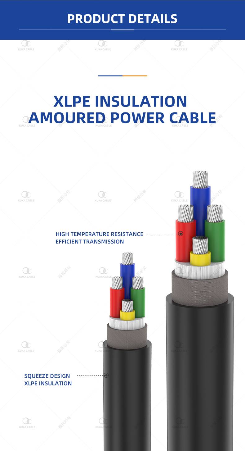 Cáp điện bọc thép cách điện 0.6 / 1KV 4 lõi CU / PVC / XLPE(图3)