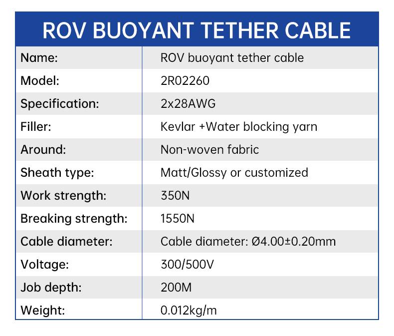 Cáp nổi trung tính 2 * 28AWG PE / PUR dưới nước(图4)