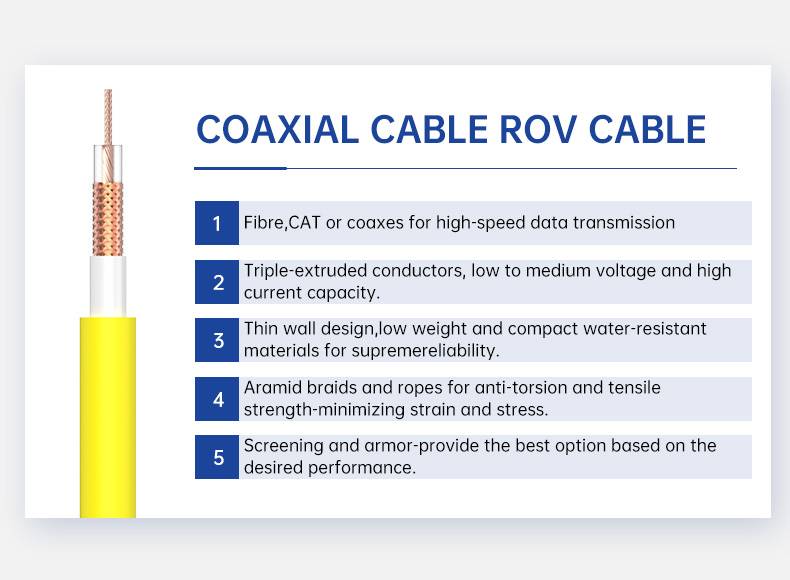 RG6 Cáp đồng trục Rov Cáp gia cố dây rốn(图2)