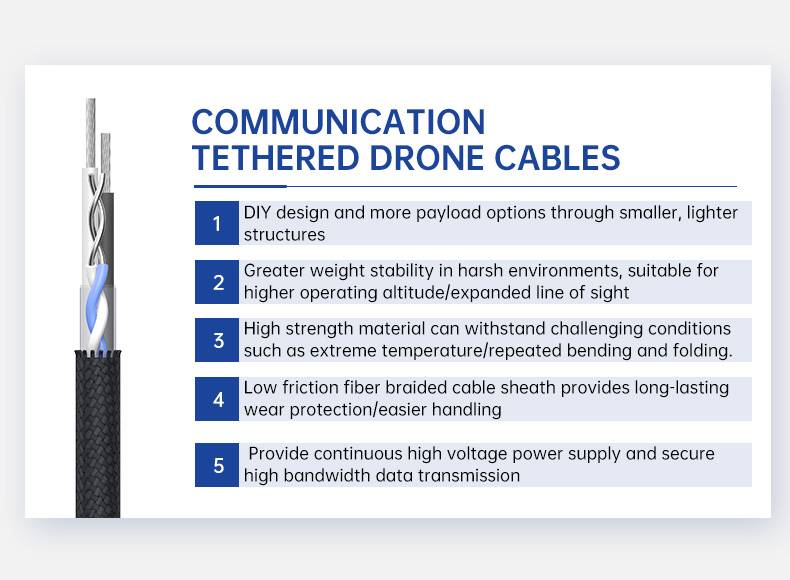 Customized Power Cable+Twisted Pair Hybrid Tethered Drone Cable(图2)