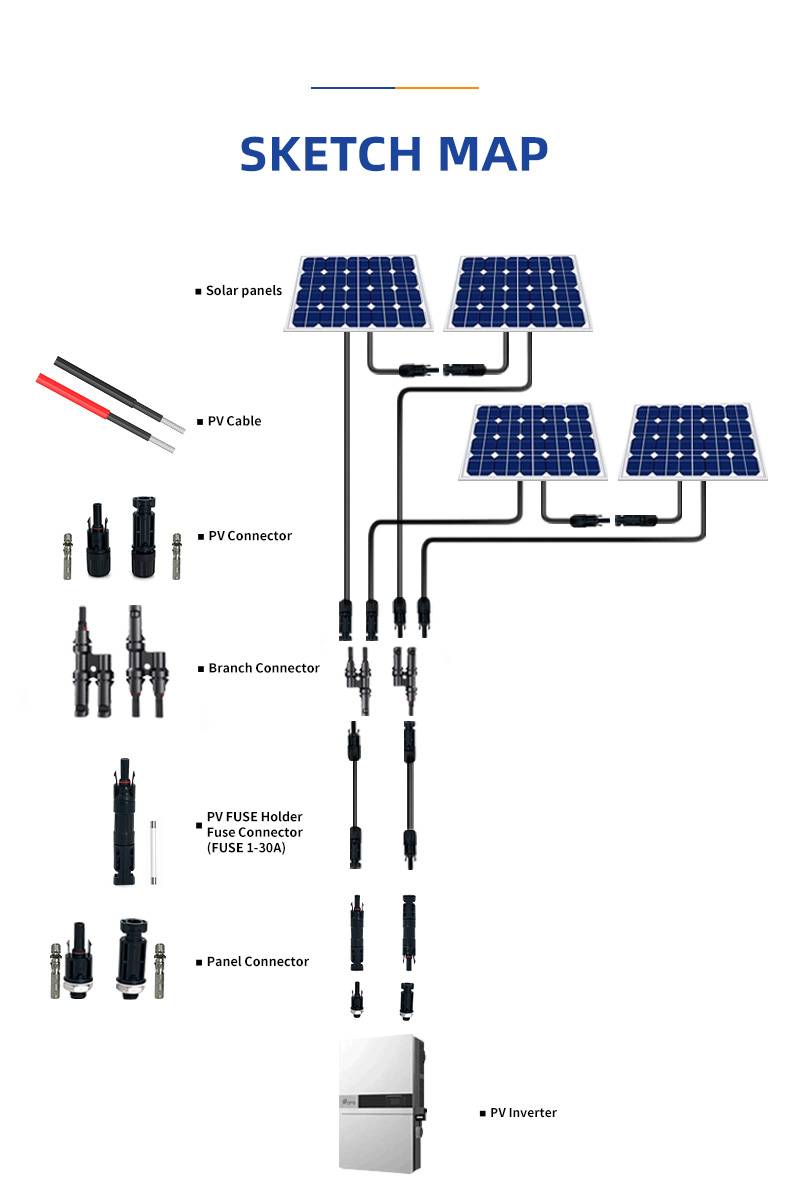 2 in 1 T branch connector  for Solar Panel Parallel Connection(图6)