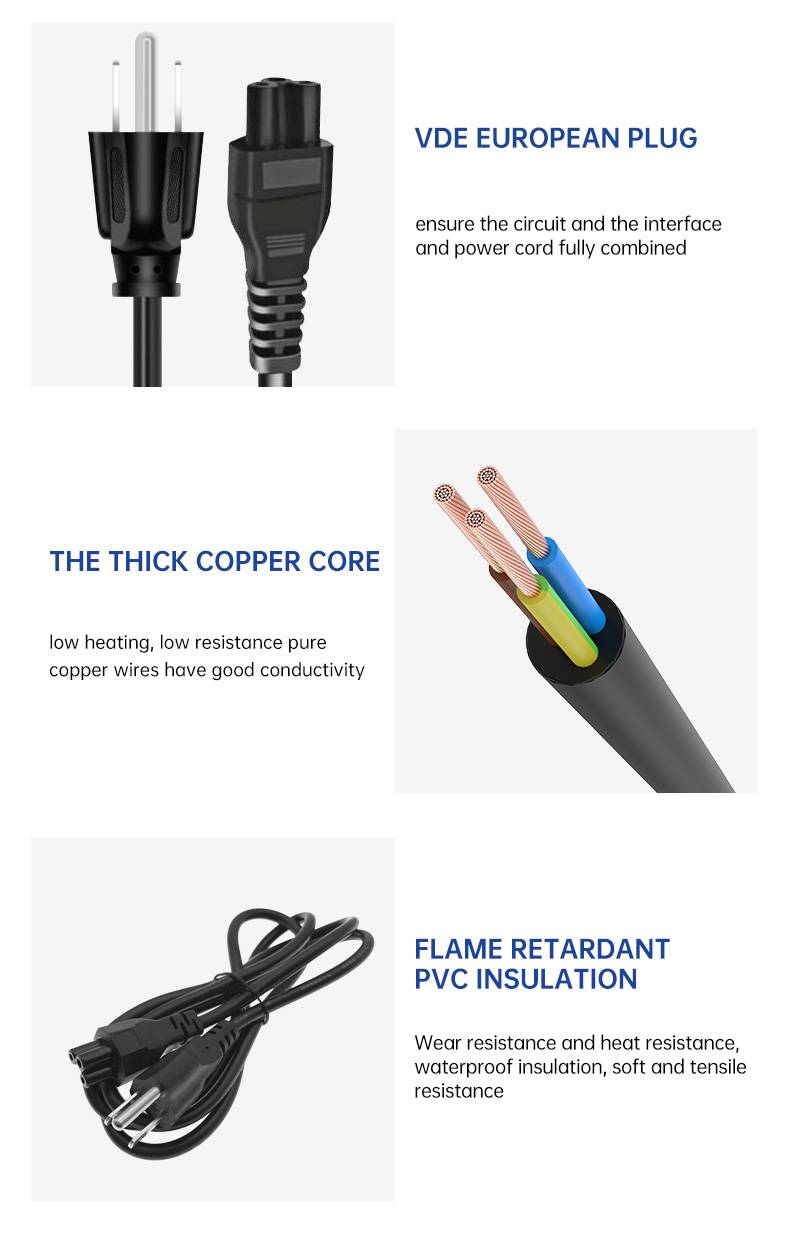 110v US Computer Power Cord IEC C5 3 Prong Connector(图4)