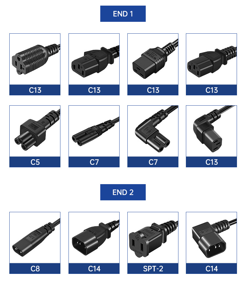 110v US Computer Power Cord IEC C5 3 Prong Connector(图8)