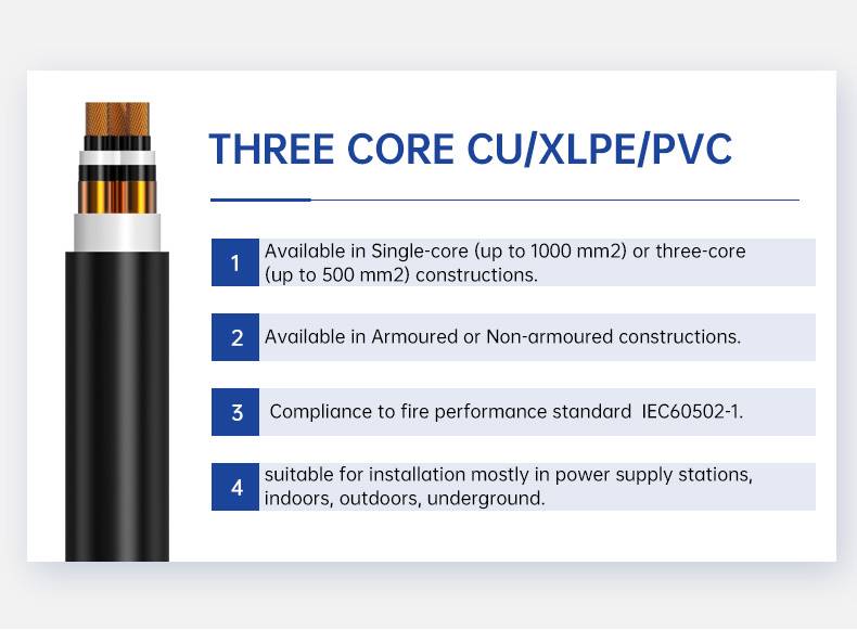 12/20 (24)kV  Three Core VDE 0276 N2XSEY Cables(图2)