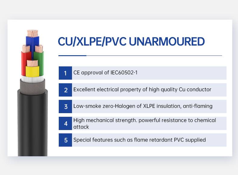 0.6/1KV 4 Core CU/PVC/XLPE Insulated Armoured Power Cable(图2)