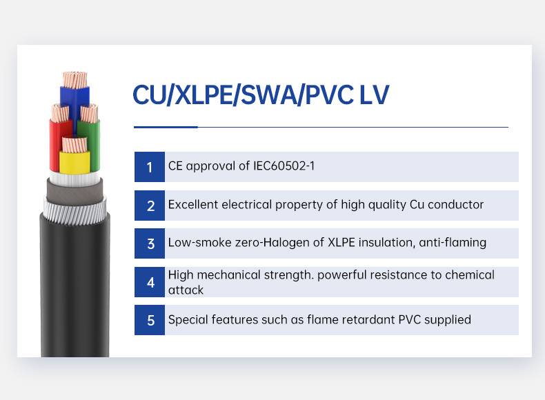 NYY cable CU/PVC/SWA/XLPE underground Armoured wire(图2)