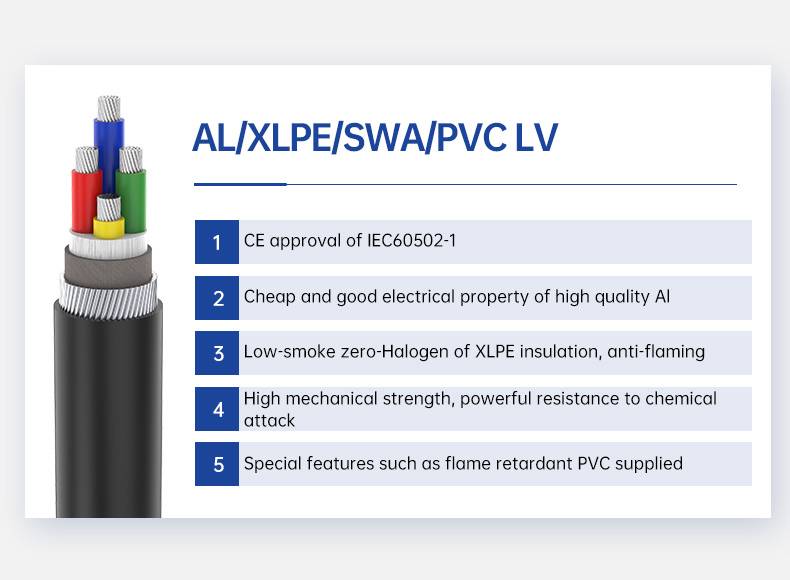 AL/PVC/AWA/XLPE steel wire Armoured Outdoor Electric Power Cable(图2)