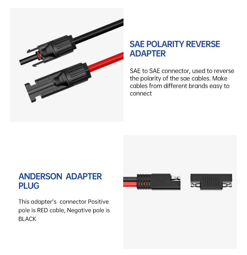 Sae connector to 30A Solar Panel Adapter Male And Female Solar Panel(图4)