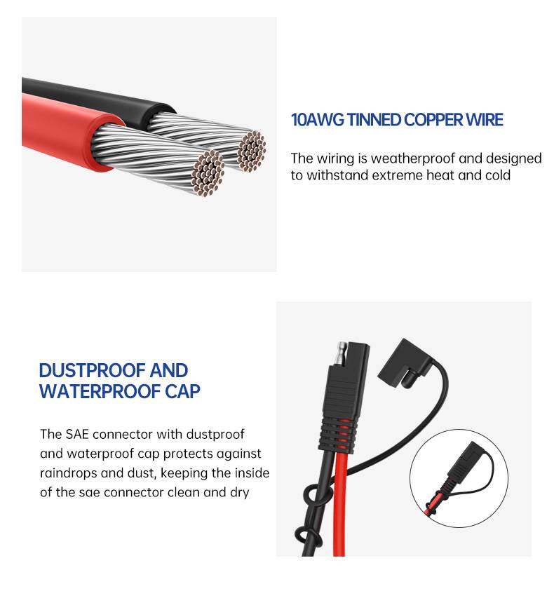 Sae connector to 30A Solar Panel Adapter Male And Female Solar Panel(图5)