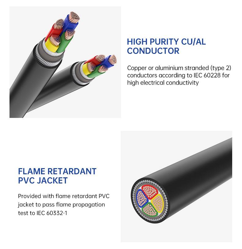 NYY-Kabel CU/PVC/SWA/XLPE unterirdisch gepanzerter Draht(图5)