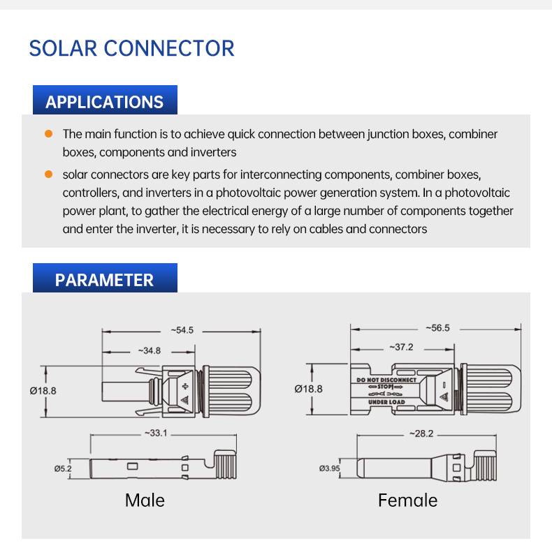 PPO/PPE Insulation Solar Cable Connector Supplier(图2)